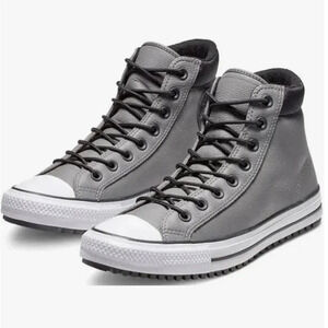Unisex Converse Chuck Taylor All Star Grey Leather High Top Sneakers
